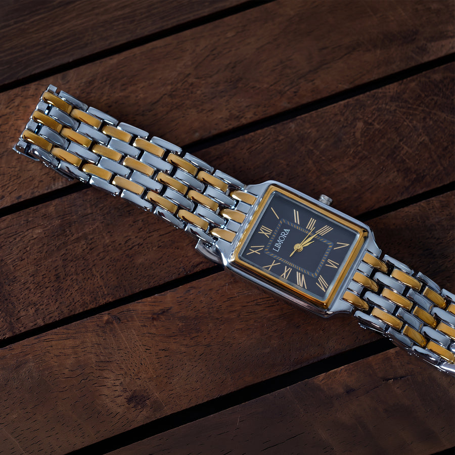 Limora Regal Collection Black Dual Tone Steel Watch