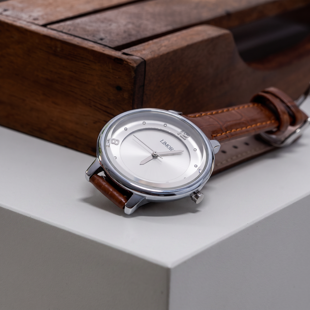 Limora Classic Drift Silver Dial Brown Leather Watch