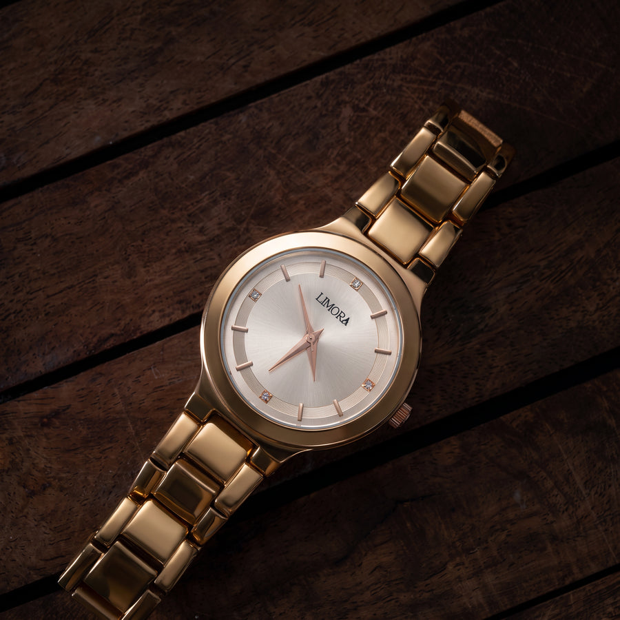 Limora Rose Gold Grace Elegant Stainless Steel Women's Watch