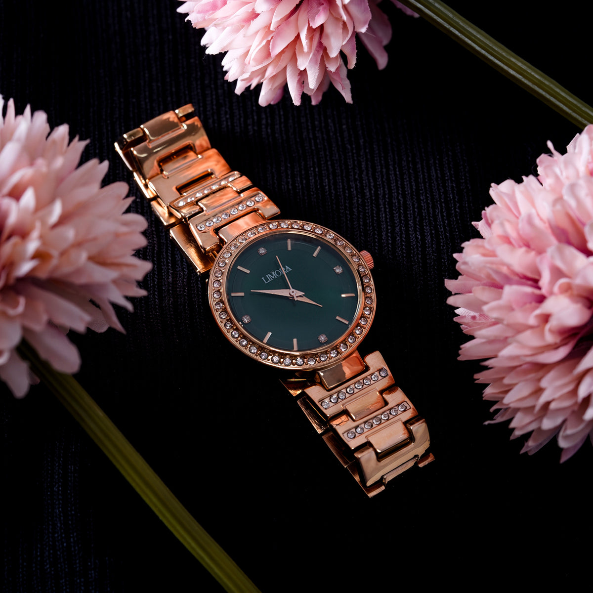 Limora Emerald Éclat Green Dial Rose Gold Women's Watch