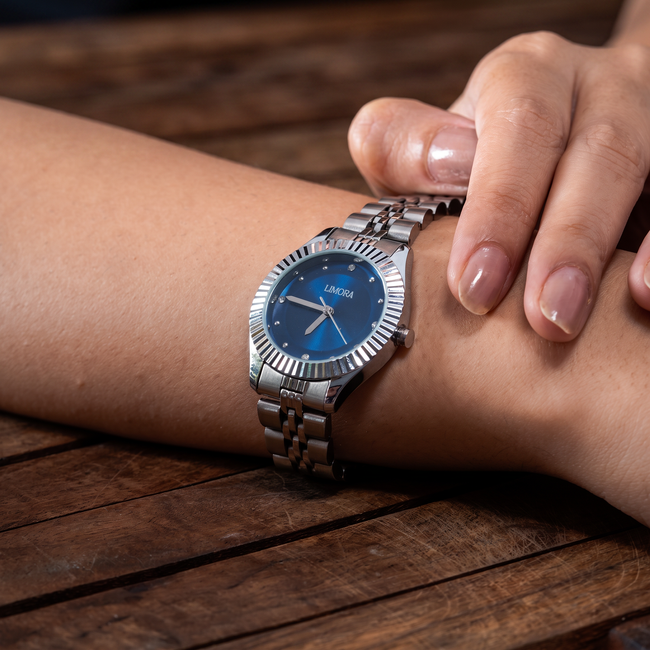 Limora Azure Luxe Blue Dial Stainless Steel Women's Watch