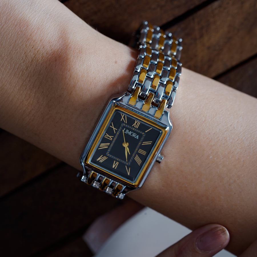 Limora Regal Collection Black Dual Tone Steel Watch