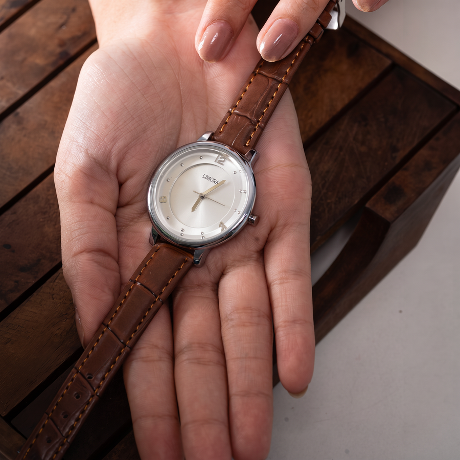 Limora Classic Drift Silver Dial Brown Leather Watch